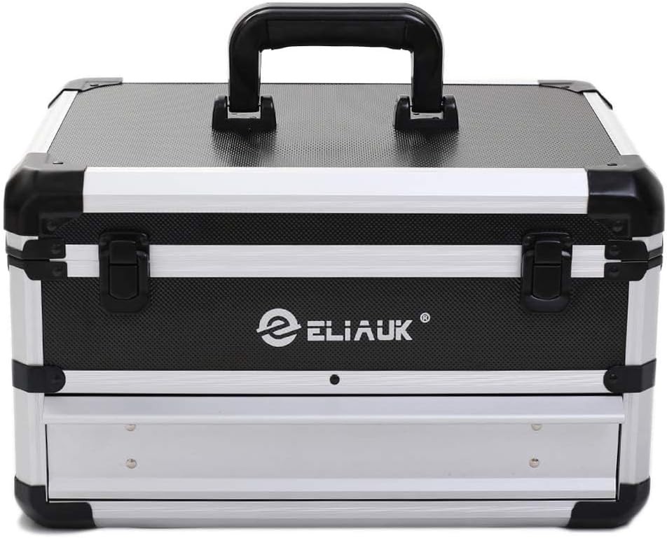 Compact Silver Tool Box with Bearing Slide Drawers - Organized Storage Solution