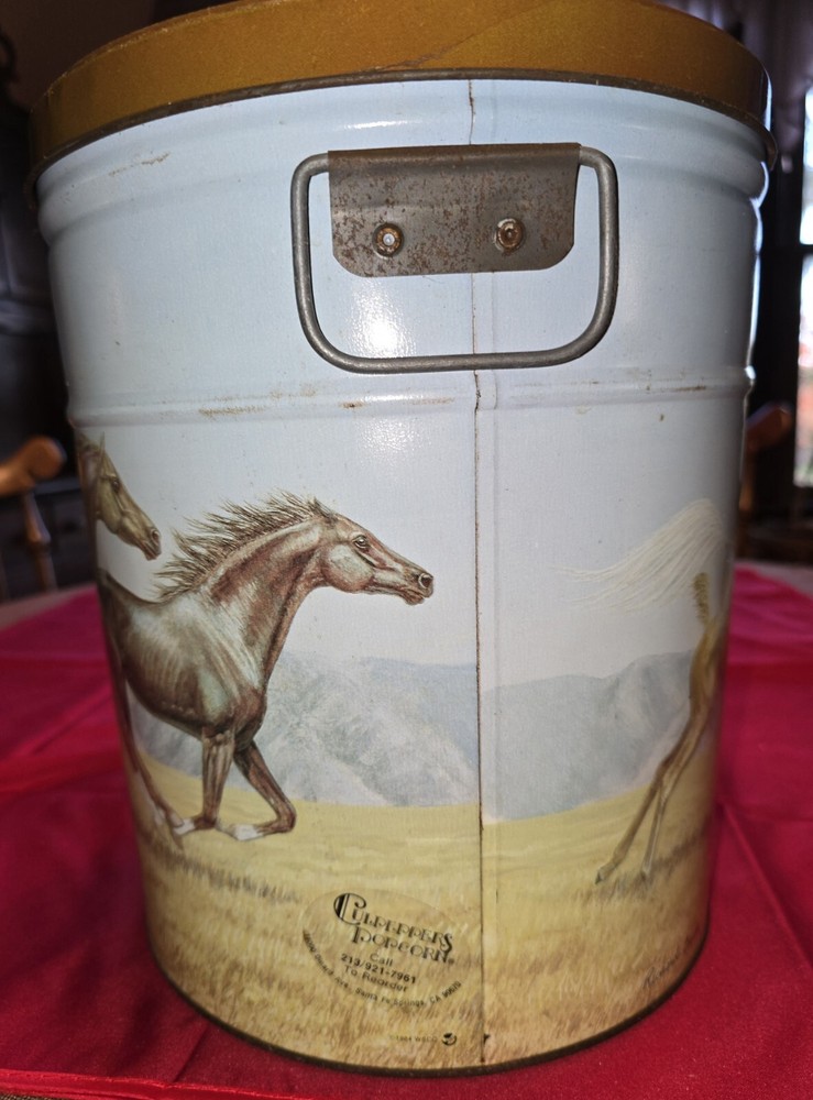 Galloping Horses Arab Head Equestrian Tin 12" H X 10" Diameter