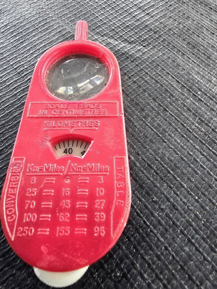 Vintage Map Distance Reader. Cm / Km/ Miles