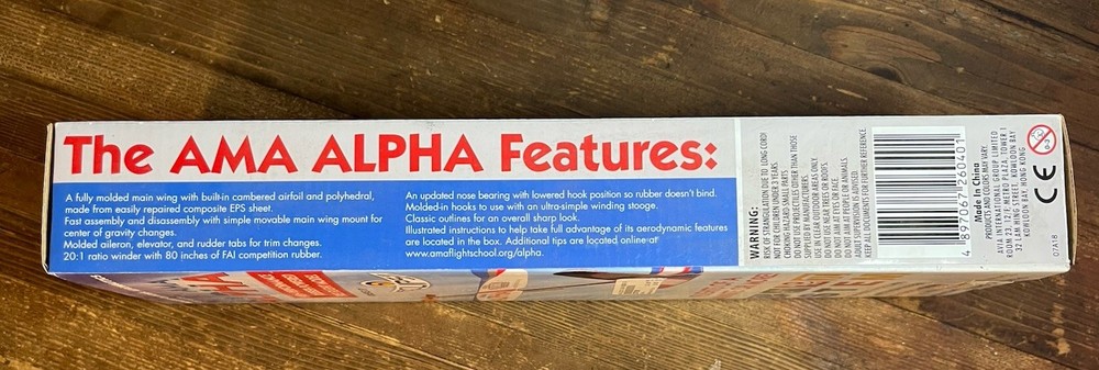 AMA Alpha High-performance Rubber-powered Free Flight Model Airplane