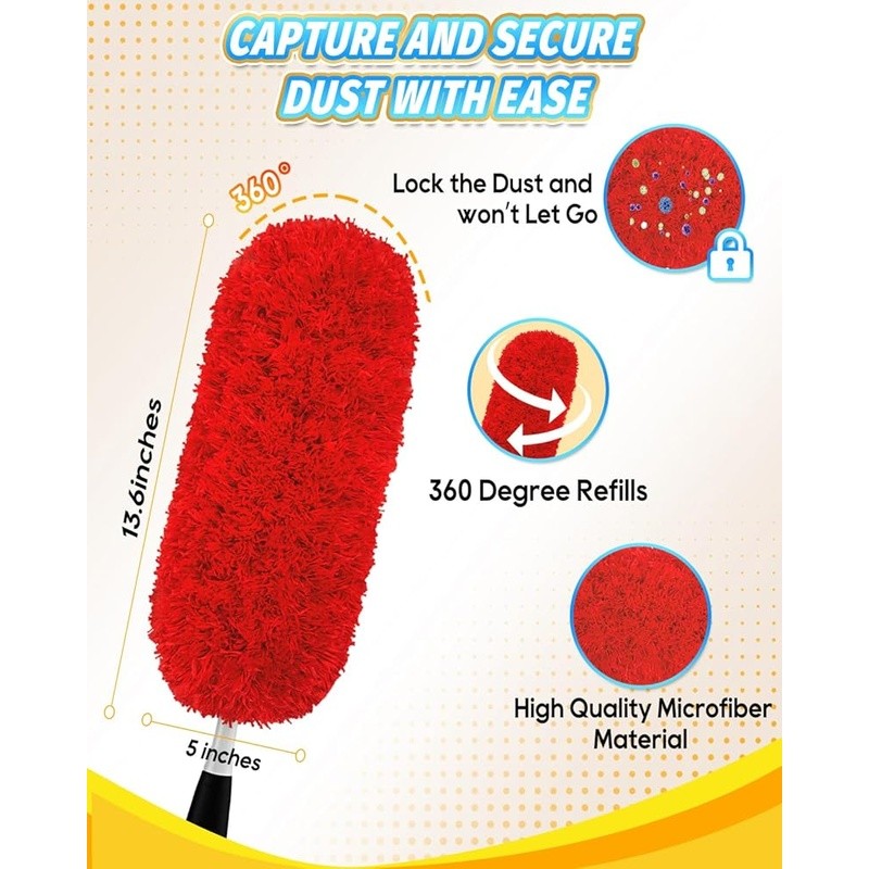 Microfiber Duster Replacement Heads Washable Reusable Compatible W/ OXO Duster
