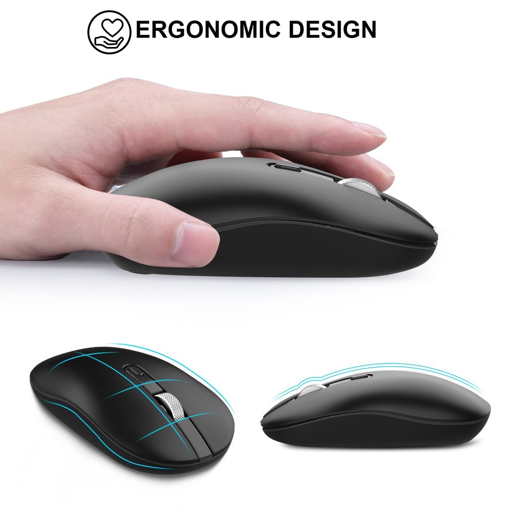 Type C Wireless Mouse, USB C Mouse 2.4G Silent Cordless Portable Computer Mic...