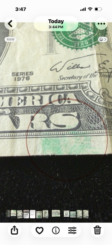 1976 $2 Two Dollar Bill Note Misaligned Over Print Strong Green 4x Error’s