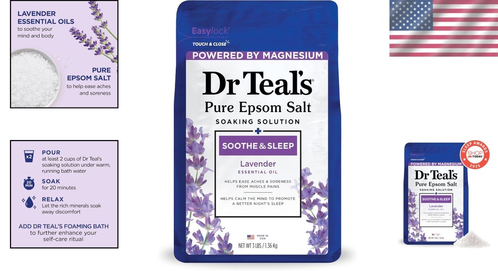 Relaxing Lavender Epsom Salt - 48oz Soaking Solution for Muscle Relief