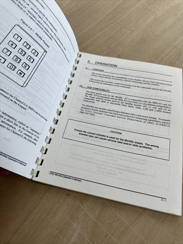 Greco Systems CNC Minifile Operator's Manual
