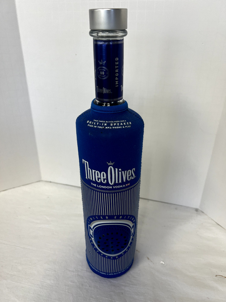Three Olives Vodka Limited Edition Speaker Pack Bottle Cover 2013 Empty Bottle