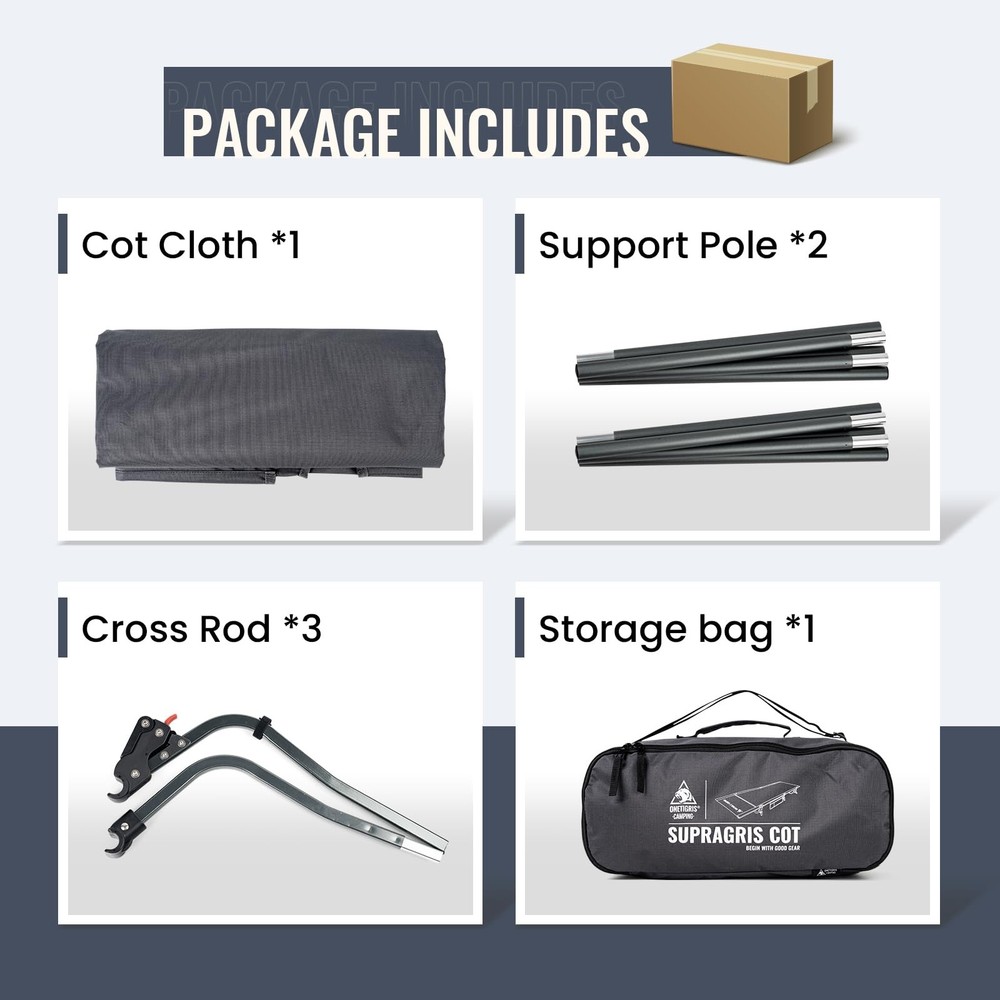 SUPRAGRIS Camping Cot, Support Up to 400lbs, Lightweight Comfortable Folding Bed