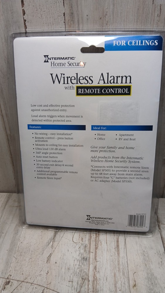 Intermatic Wireless Alarm SP310 Motion Sensor White Stop Crime For Ceilings