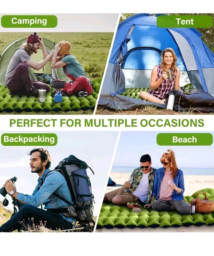 Double Sleeping Pad - Self Inflating 4" Thick for 2 Person
