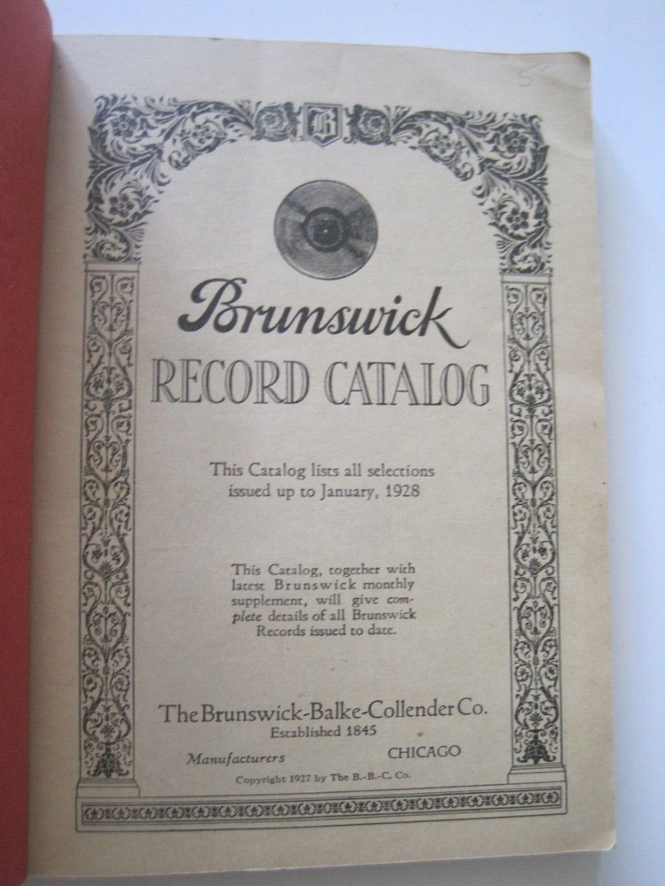 Brunswick Electrical Records Booklet 1928
