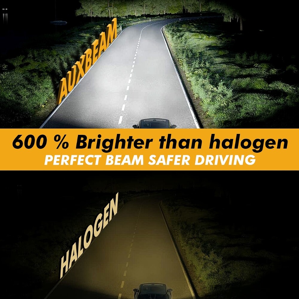 AUXBEAM H11 CSP LED Headlight Bulb White Low Beam Kit 25000LM Super Bright White