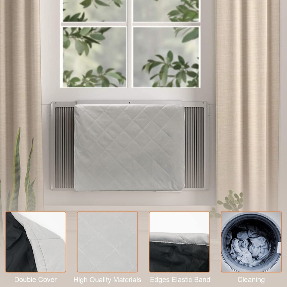 HOXHA 2 Pack Indoor Air Conditioner Cover for Window Units, Inside Window AC ...
