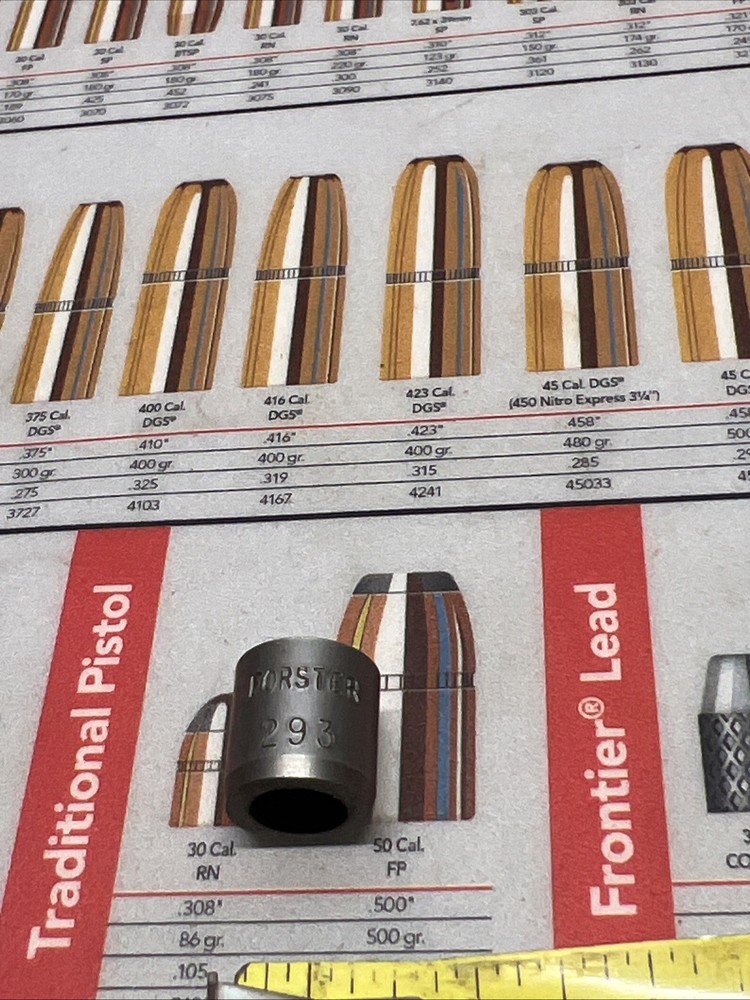 FORSTER NECK BUSHING .293 COMPETITION DIE PART RELOADING