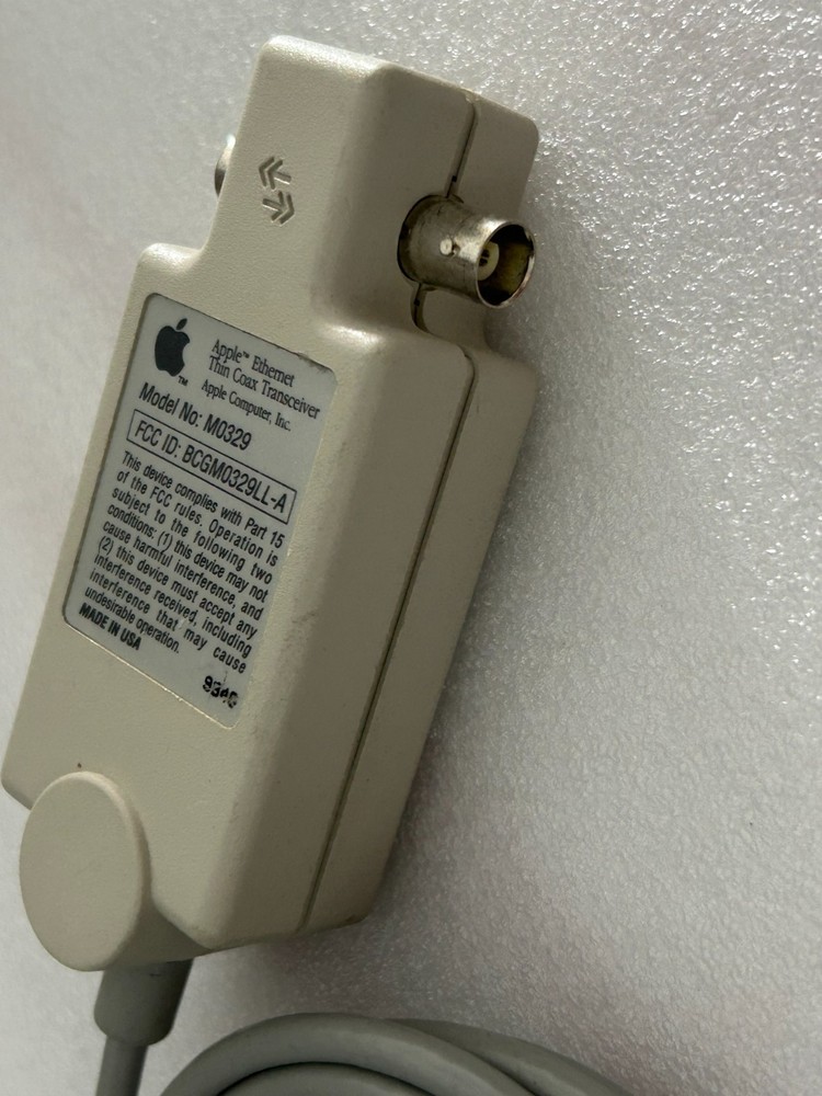 Genuine Apple M0329 Ethernet Thin Coax Transceiver Used Excellent condition