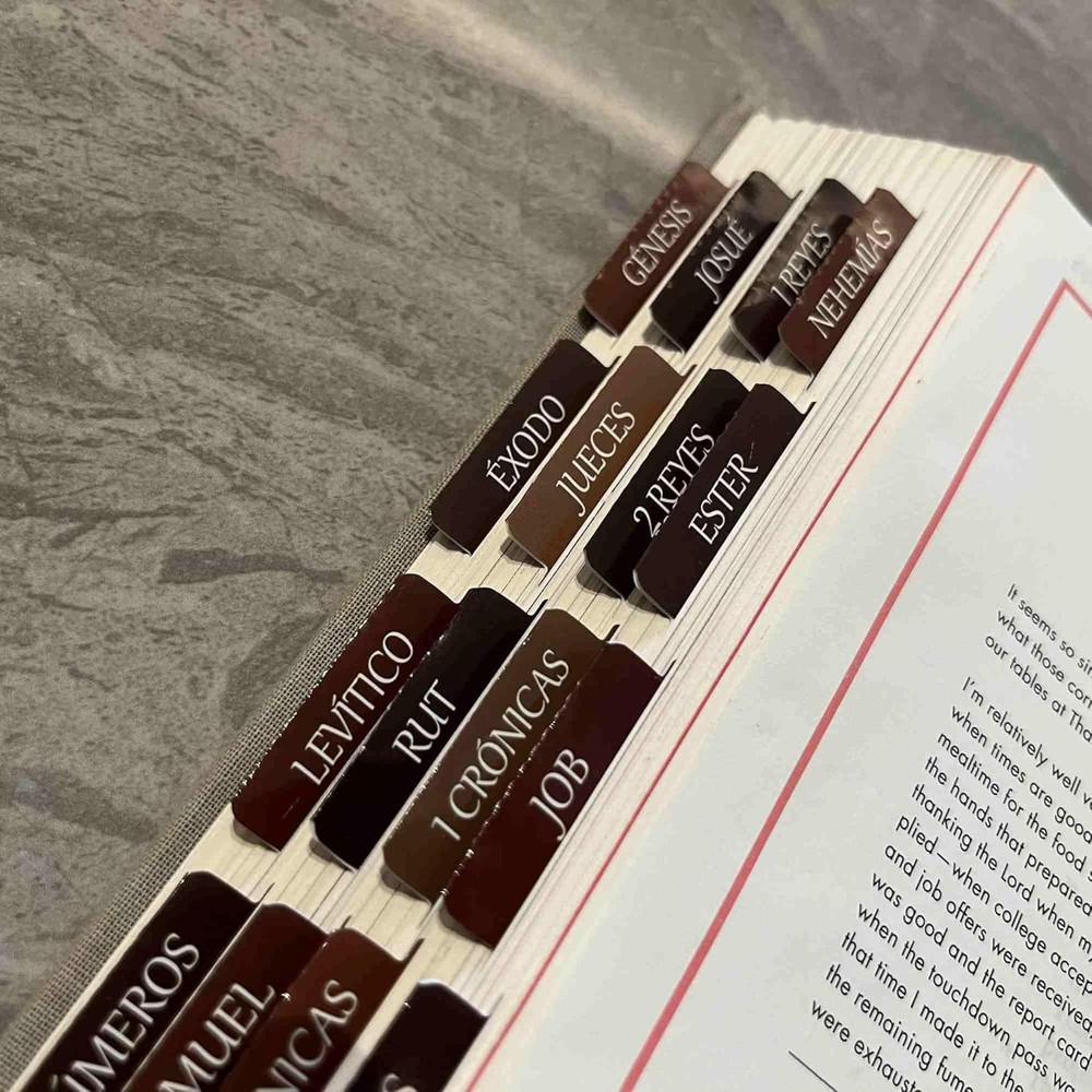 Large Print Repositionable Spanish Bible Laminated Tabs Stickers