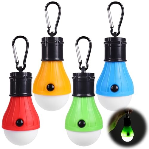 4PCS LED Camping Lantern Set - Portable Tent Lights with Clip Hooks, Camping