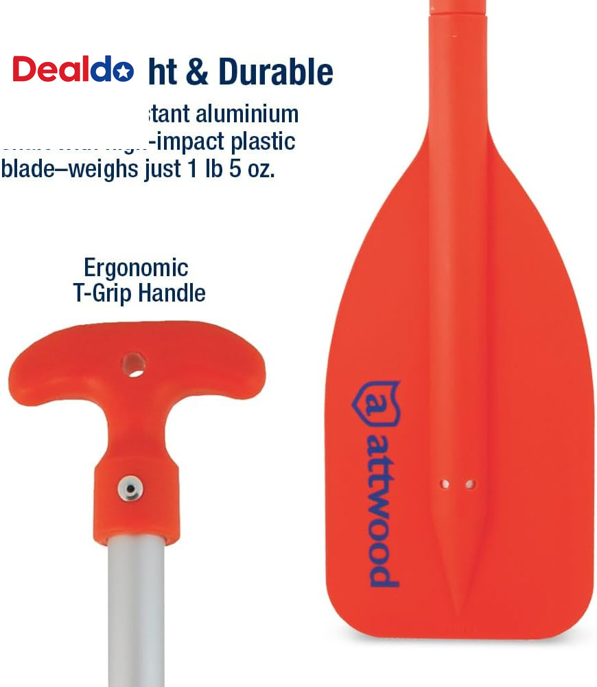 Emergency Telescoping Paddle for Boating, Orange