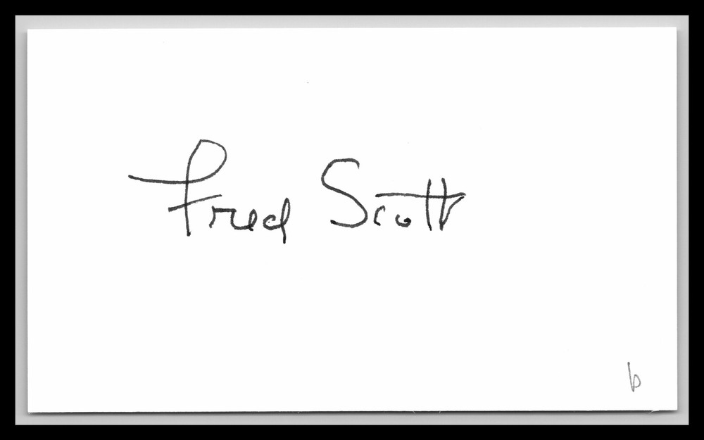 Fred Scott - Actor  - 3x5 Card - Signed | Autograph (b)