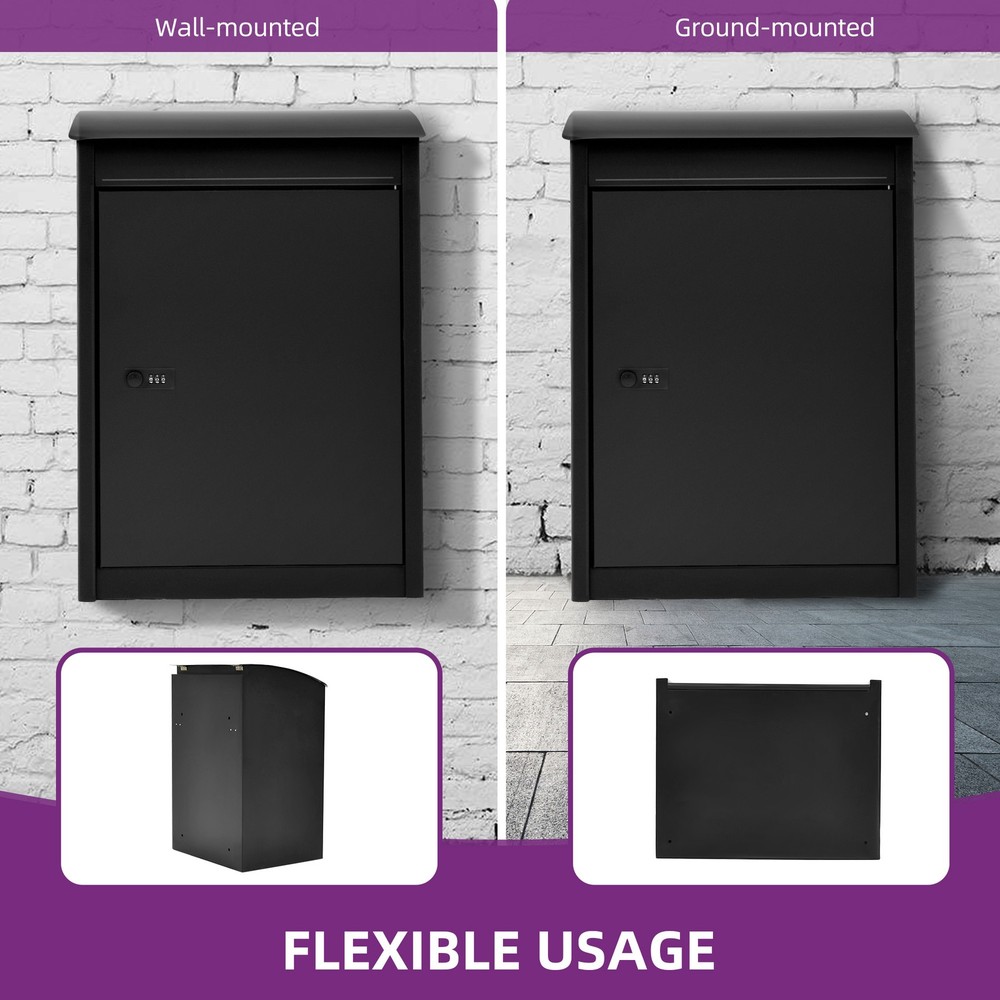 Lockable Home Drop Container 16.5 x13.8 x25.4" Secure Delivery Box w/ Coded Lock