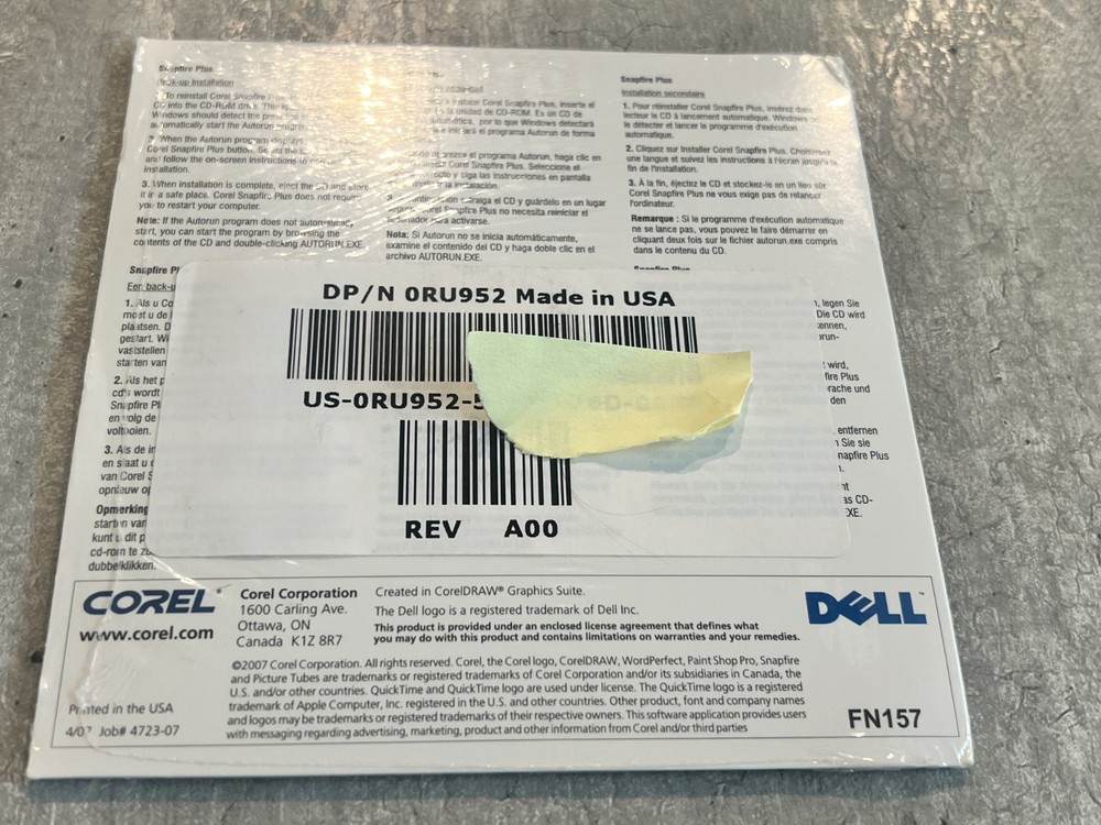 NEW Vintage Corel Snapfire Plus Editing Software CD SEALED