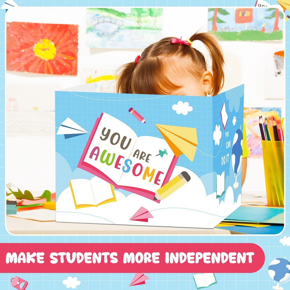 24 PCS Privacy Boards For Student Desks Tri-Fold Classroom Divider Panel