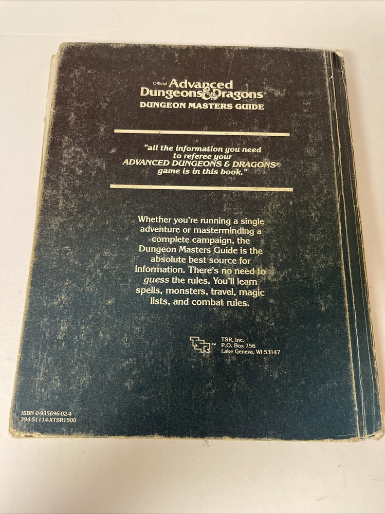 Advanced Dungeons & Dragons Dungeon Masters Guide 1979 Revised TSR Gary Gygax