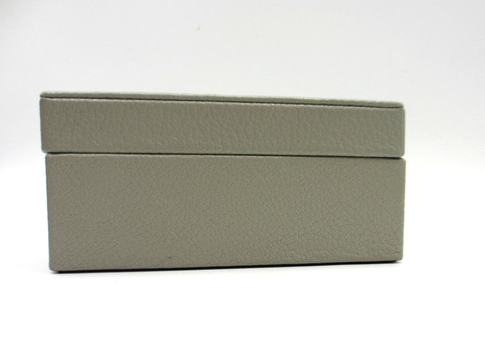 Leather Box Small Suede Lining Gray Graphic Image New