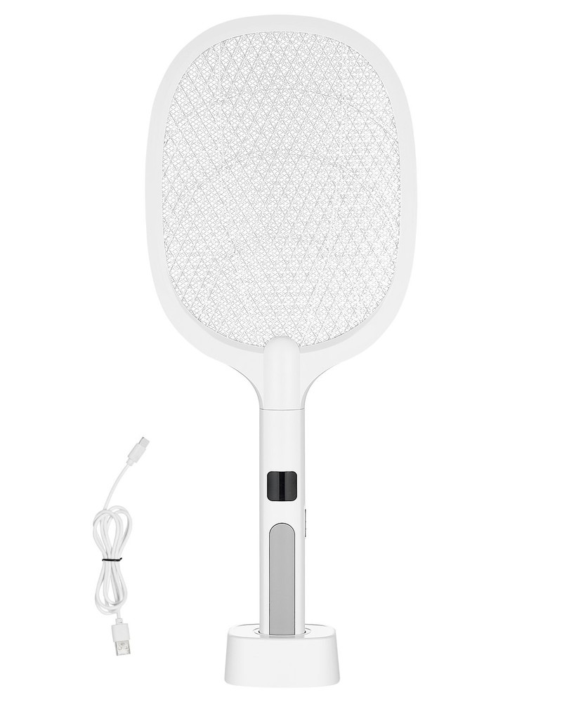 Electric Fly Swatter Zapper Racket 3 Layers Mesh & Digital Screen Display