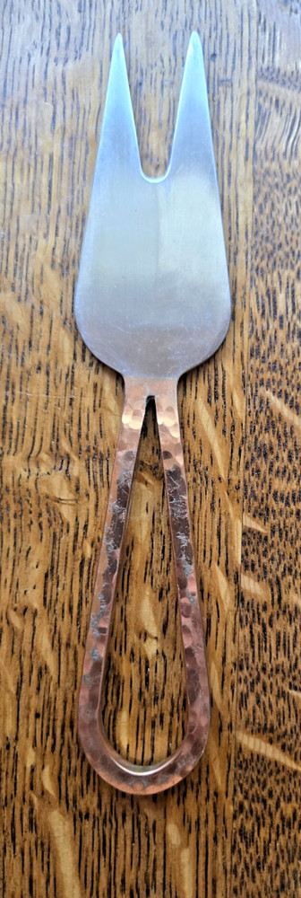 Cheese Knife Copper and Silver Color 6.5" Long