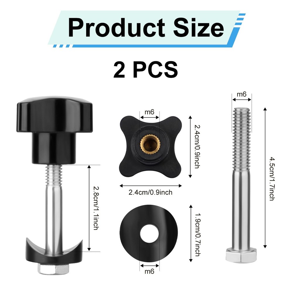 PEUTIER 2 Sets Rollator Walker Replacement Arm Adjustment Knobs, Comfortable Un