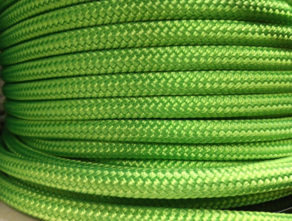 3/8 " x 200 ft. Double Braid-Yacht Braid Polyester Rope Hank. Electric Lime