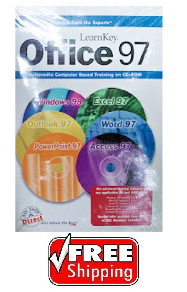 LearnKey Office 97 Multimedia Computer Based Training on CD-ROM SEALED   FREE SH