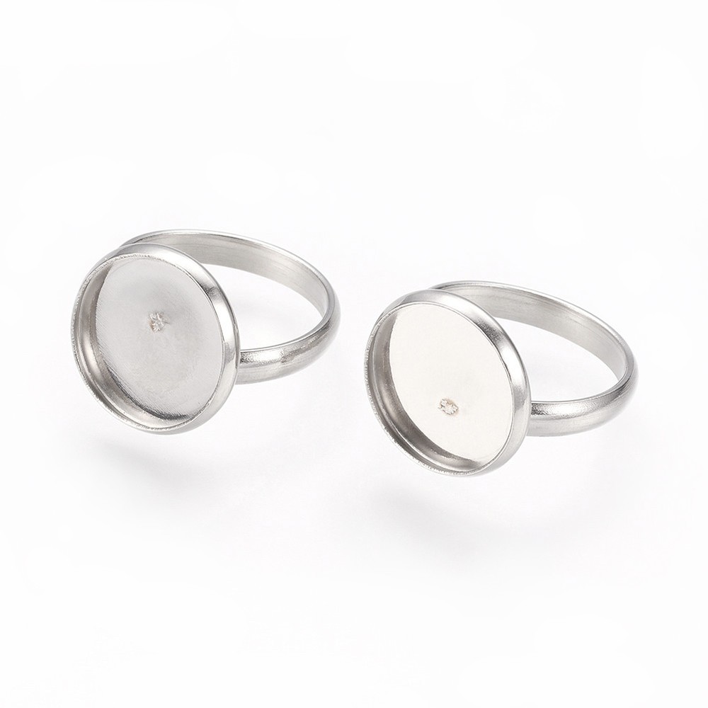 Adjustable Stainless Steel Finger Rings Blank Base Pad Ring Setting 10-20mm