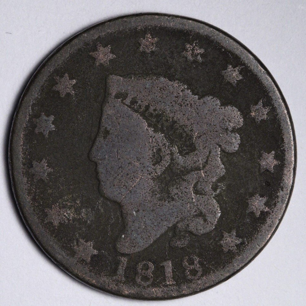 1818 Coronet Head Large Cent GOOD E105 T