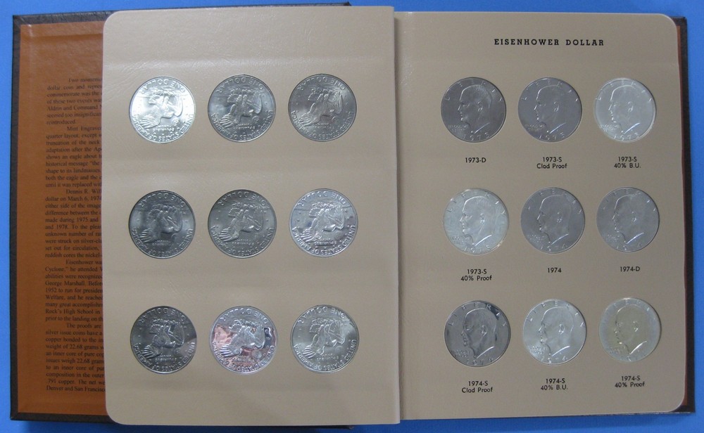 1971 thru 1978 Unc & Proof Eisenhower Dollar 32pc Set Plus 1990 - 2015 issues