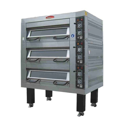 BakeMax BMSD003 47" Electric Triple Deck Oven w/ Digital Display, Stone Deck,...