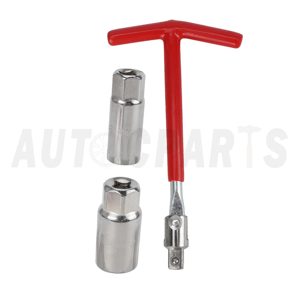 Spark Plug Removal Tool 16mm & 21mm T-Handle Flexible Spanner Socket Kit