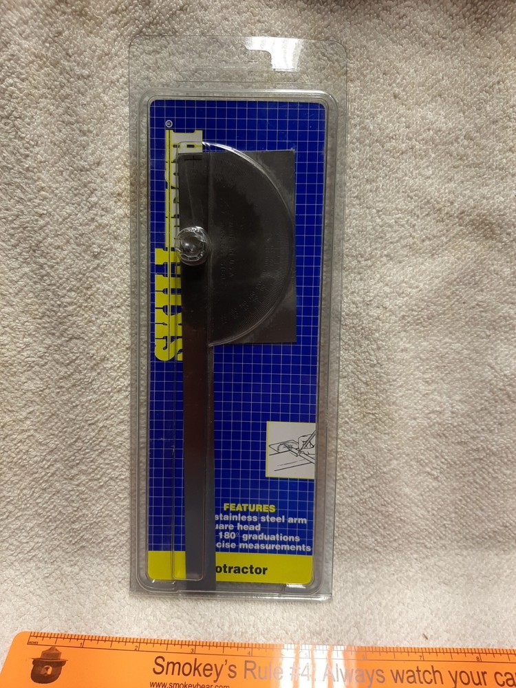 SkillTech 6" Protractor Steel Arm Positive Adjustment