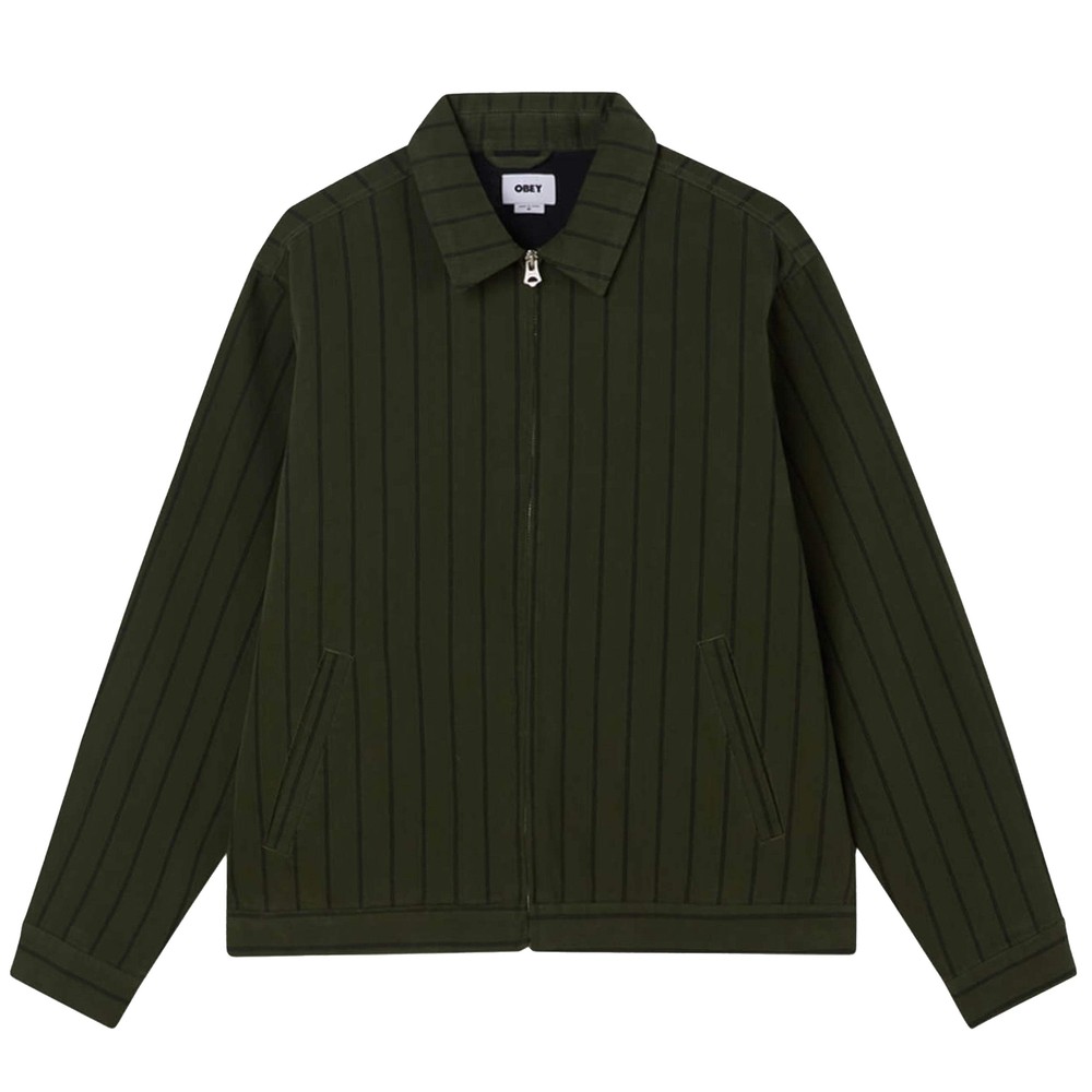 Obey Stripe Zip Up Jacket Duffle Bag Multi