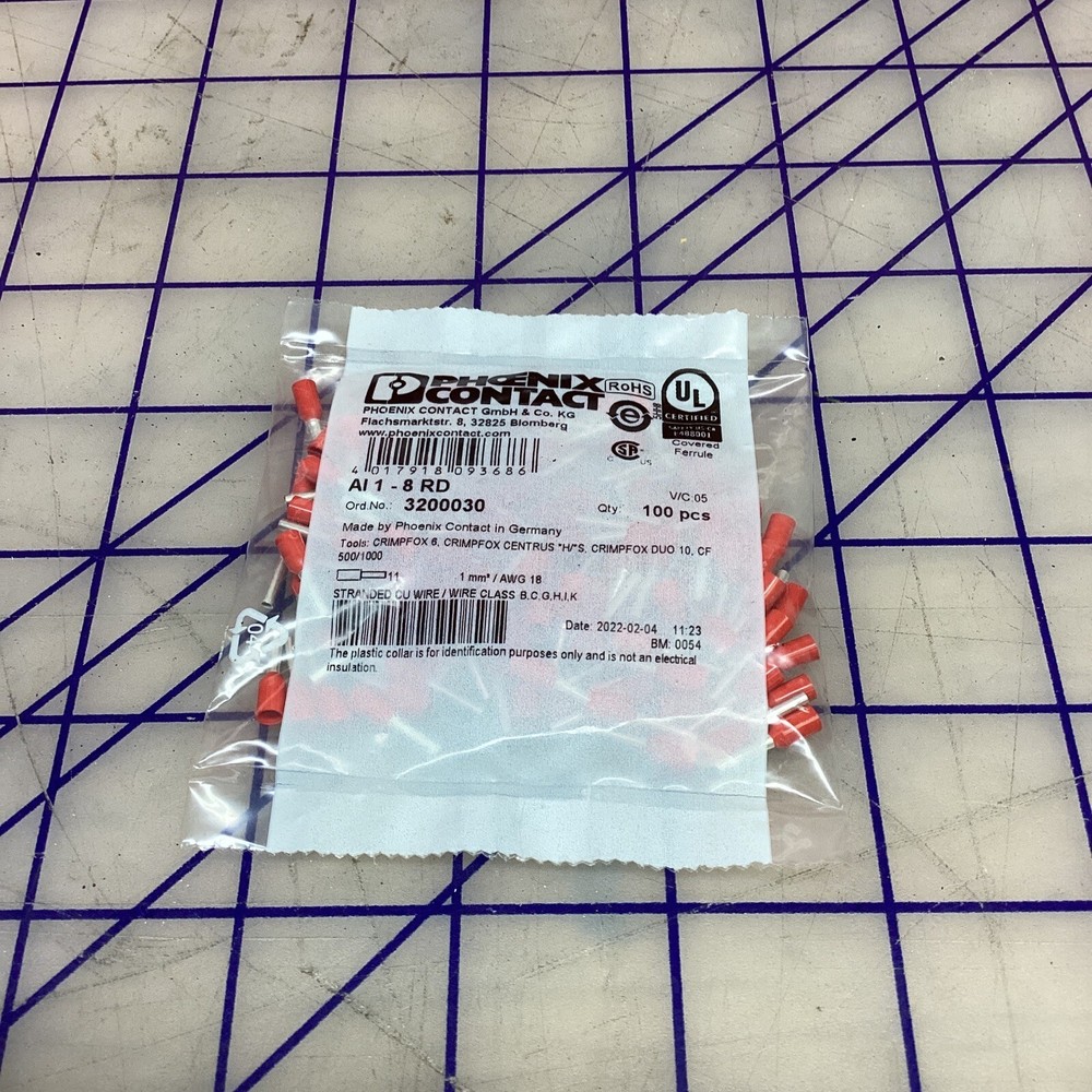 Phoenix Contact AI 1-8RD Ferrule #3200030