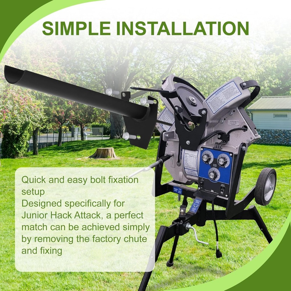 Extended Pitching Machine Chute Compatible with Junior Hack Attack Baseball