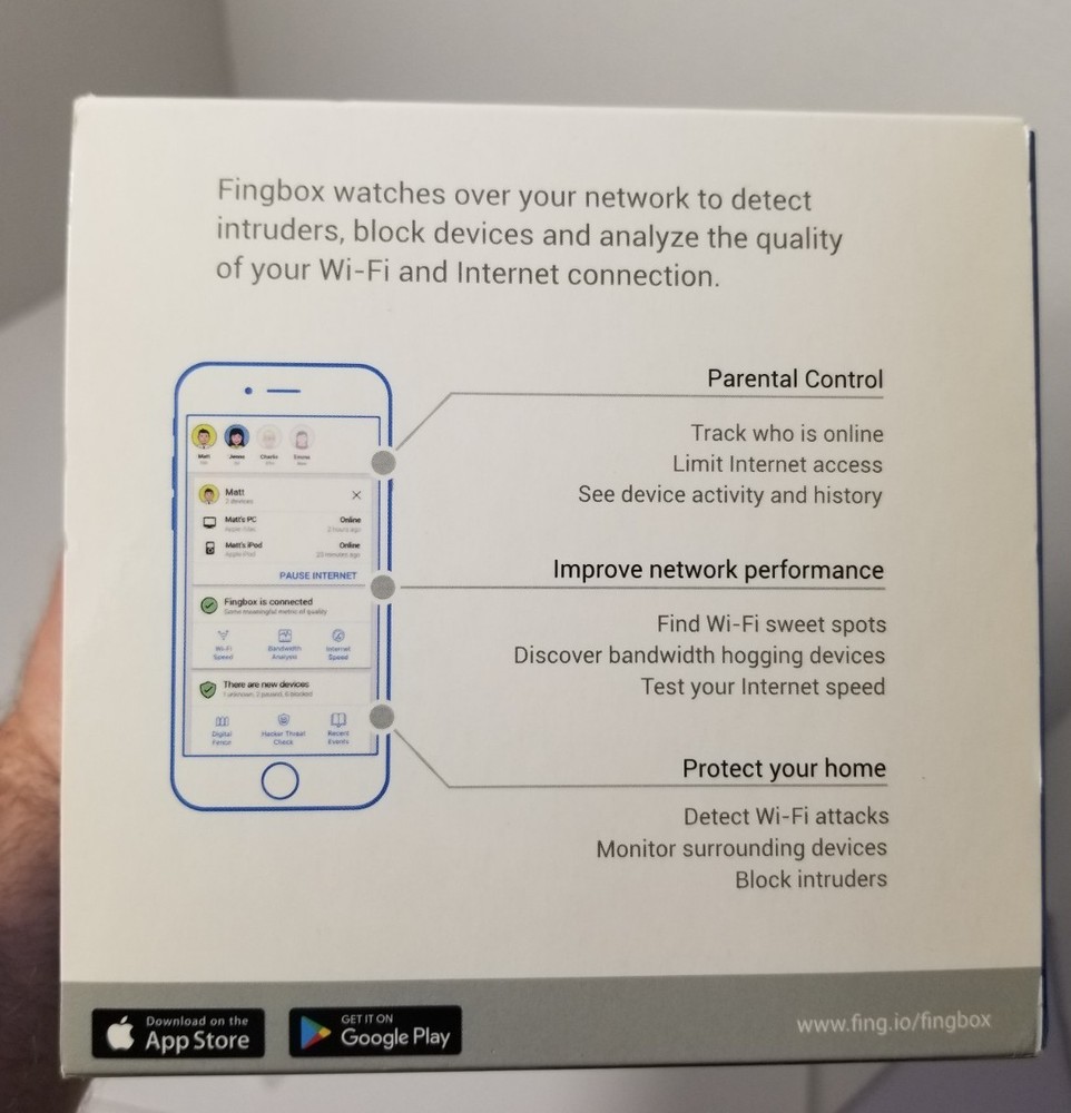 Fing Fingbox FIN-B-001 WiFi Network Security & Troubleshooting Hub