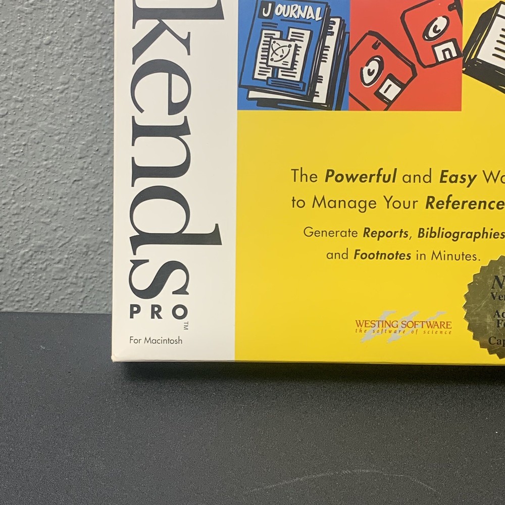 BookEnds Pro Macintosh OPEN BOX Manage Your References Westing Software 1994