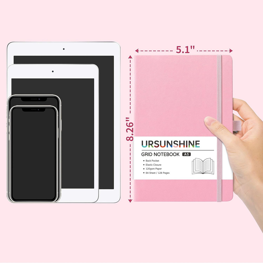 Graph Grid Paper Notebook/Journal - Classic Journal/Notebook with Ribbon Divider