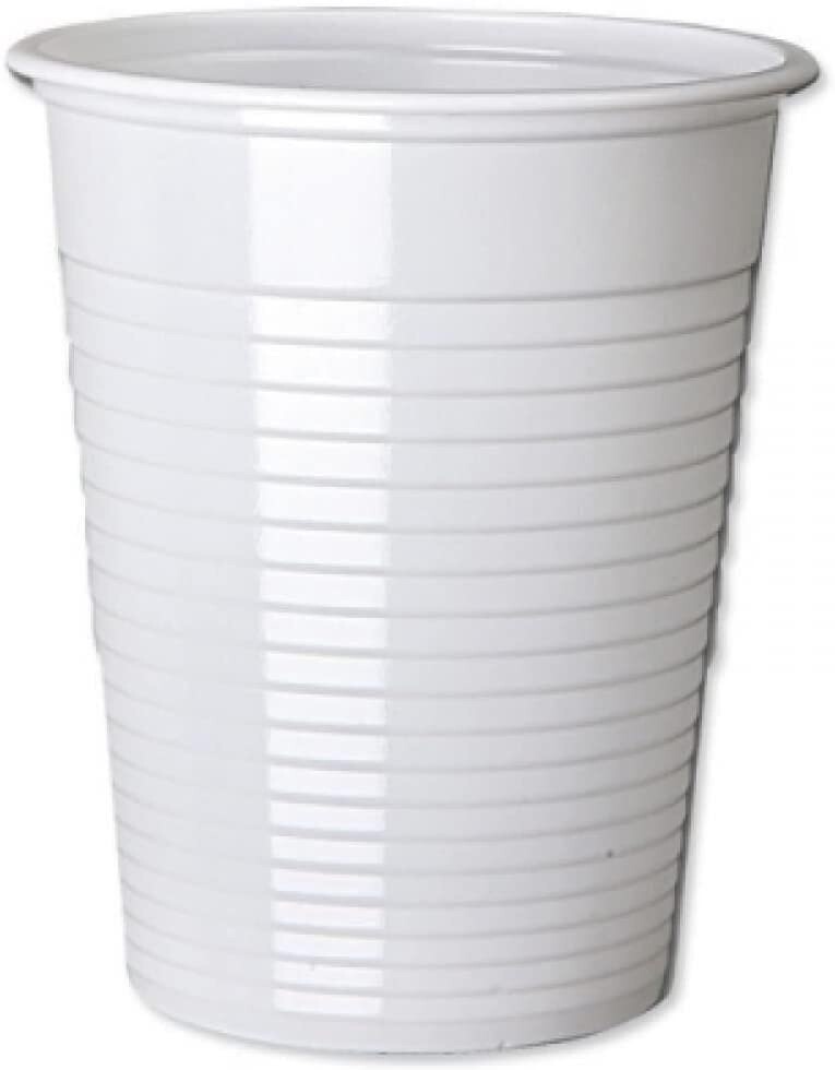 100pc Reusable White Plastic Cups 7oz Disposable Cup 180Cc White Drinking