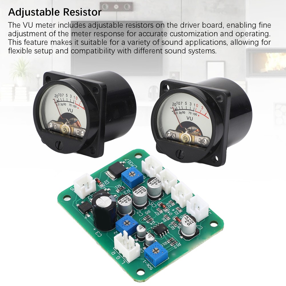 VU Meter Panel Kit 2x Warm Color Backlight Power Amplifier VU Meter With New