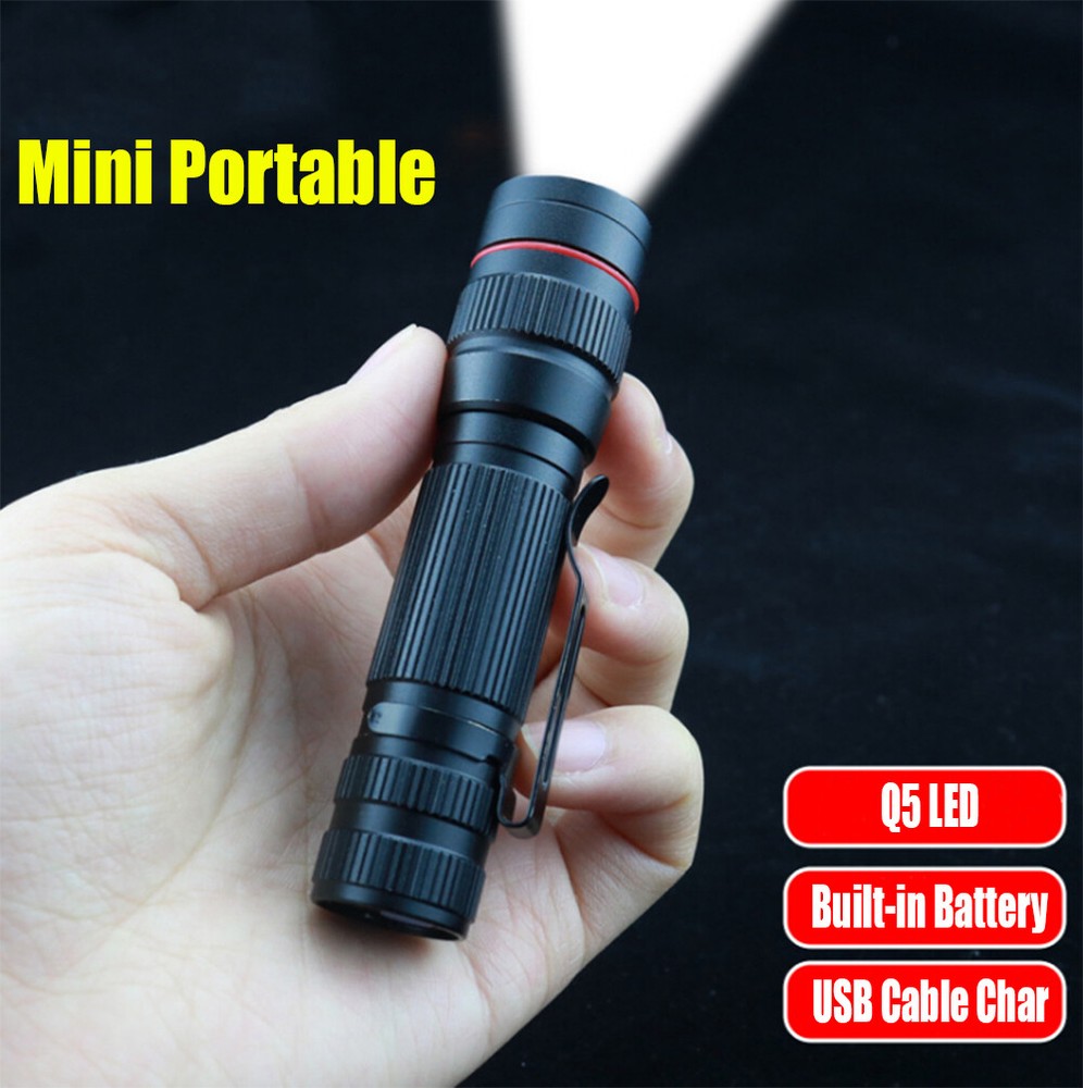 2 Pack LED Flashlight USB Rechargeable Super Bright Torch Lamp Tactical Light