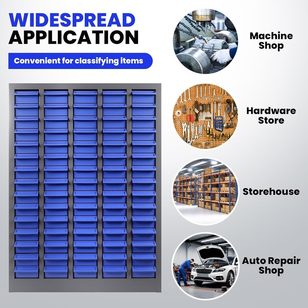 75-Drawer Plastic Storage Cabinet, Ample Capacity Organizer with Smooth-Gliding