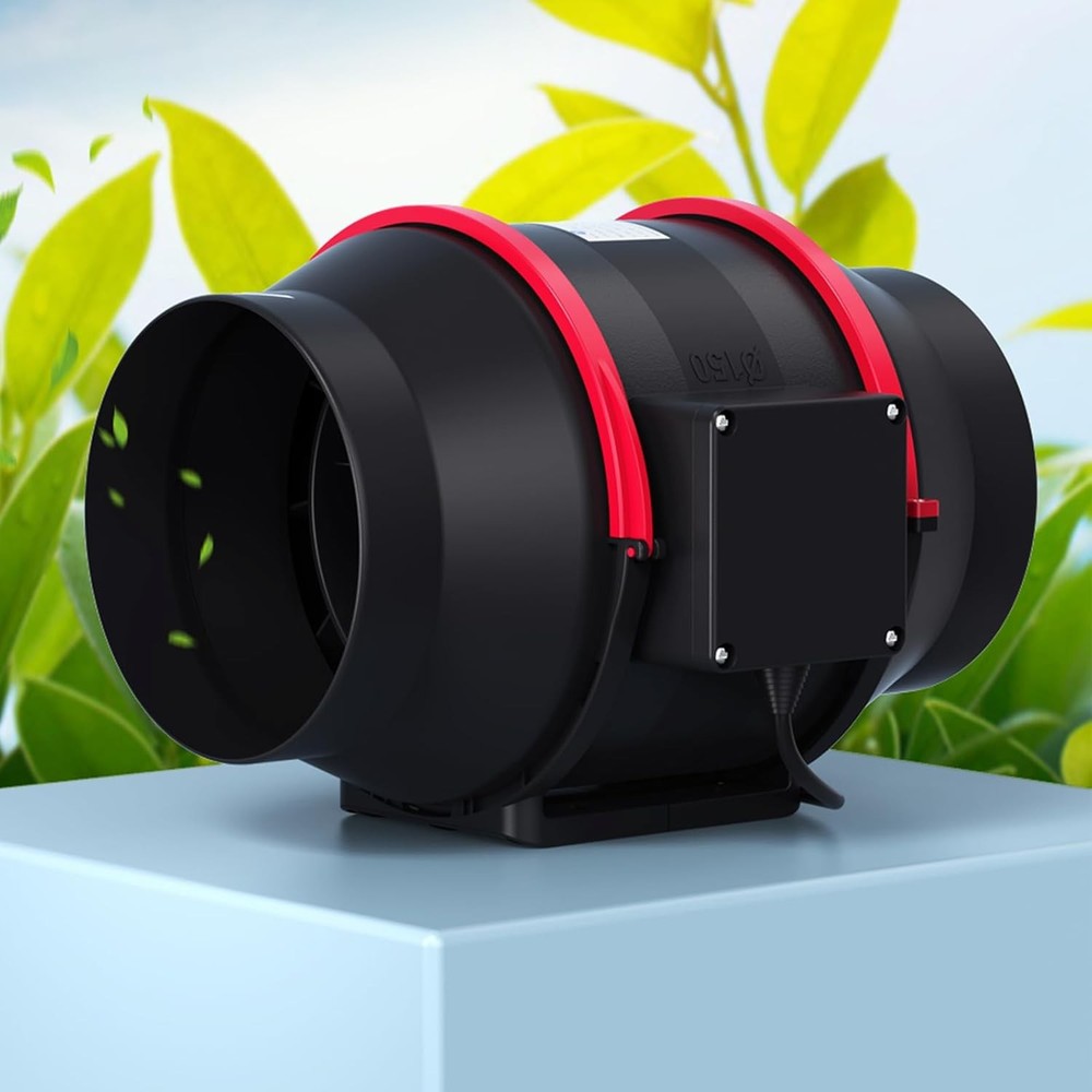 Inline Duct Fan 6 Variable Speed Controller HVAC Exhaust Blower Ultra-Quiet