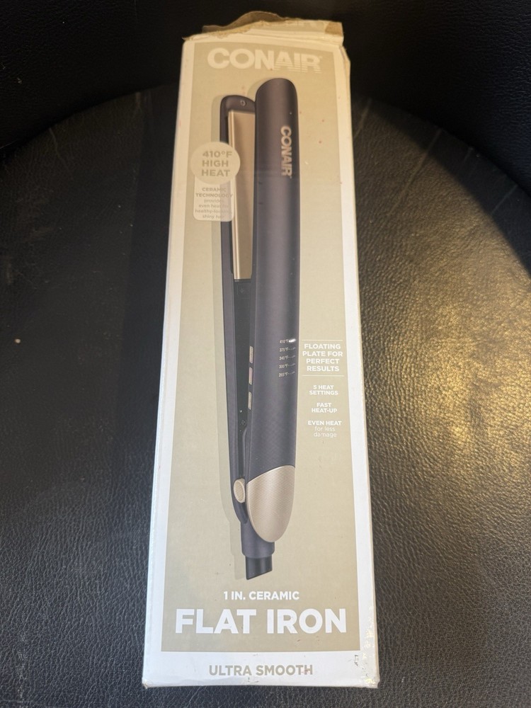 Conair Ultra Smooth Flat Iron 1” Ceramic Technology 5 Heat Setting